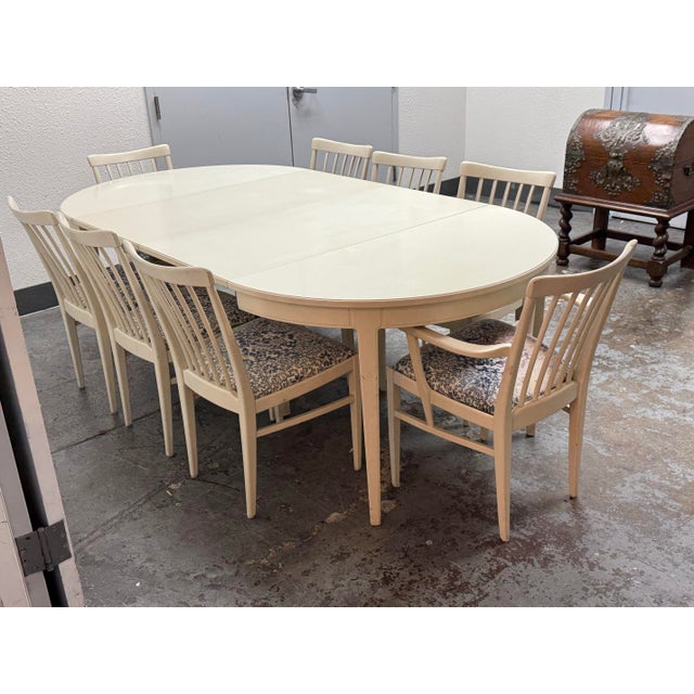 Carl Malmsten for Bodafors Herrgården Dining Set, Set of Nine For Sale In San Francisco - Image 6 of 12