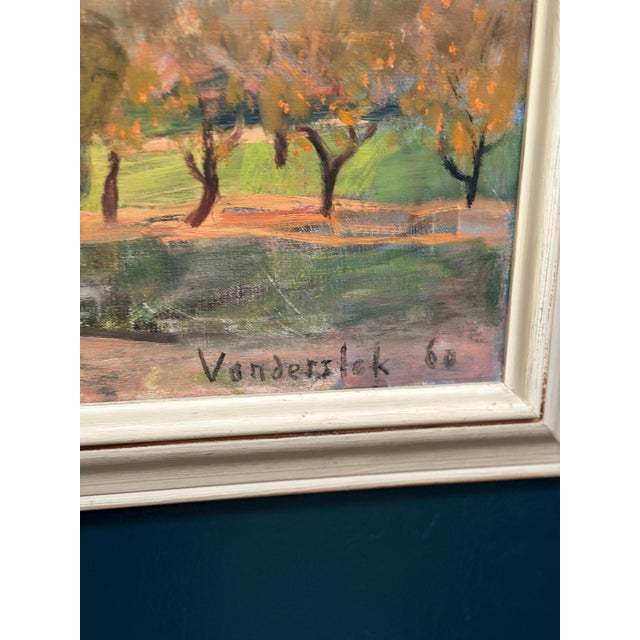 Pierre Van Der Stok, Landscape, 1960, Oil Painting on Canvas, Framed For Sale - Image 6 of 16
