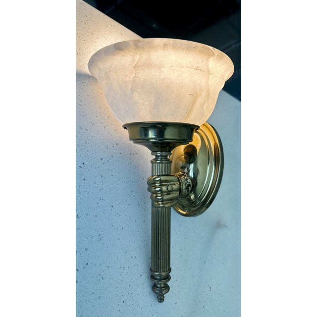 French Devoluy Hand Torch Brass Wall Sconces For Sale - Image 16 of 18