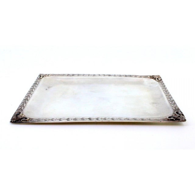 Small Silver Tray with Floral Motifs For Sale - Image 6 of 8