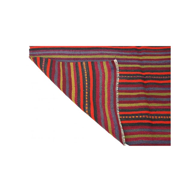 Striped Vintage Turkish Kilim Rug - 5`2" X 12`0" For Sale - Image 4 of 6