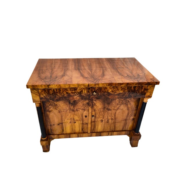 19th Century Biedermeier Walnut Half Cabinet For Sale - Image 9 of 9