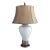 Crackle Glazed White Ceramic & Gold Table Lamp For Sale