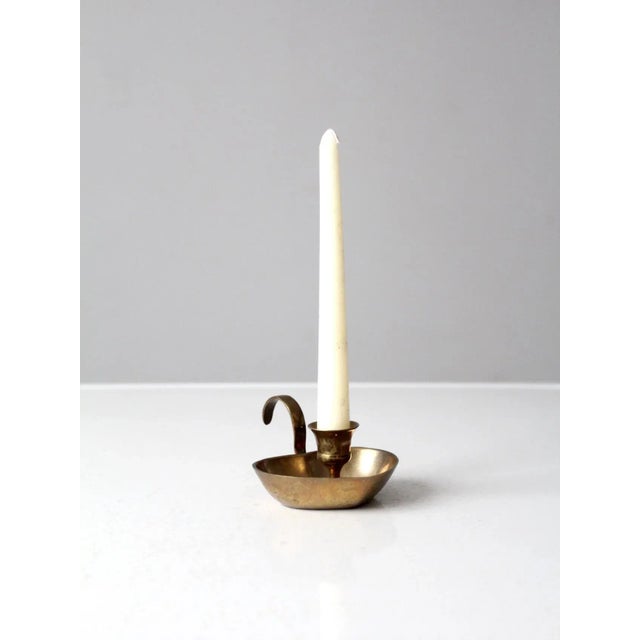 Vintage Brass Heart Shaped Candlestick Holder For Sale - Image 10 of 11