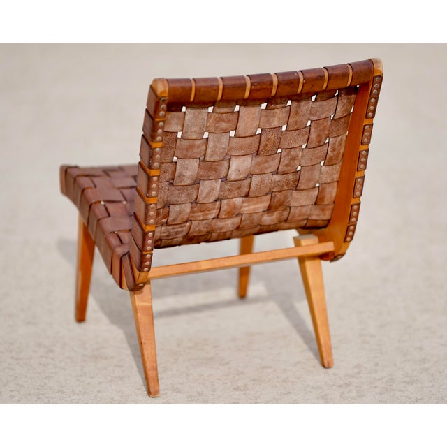 1950s Mid Century Modern 654w Jens Risom Knoll Leather Strap Lounge Chair Chairish