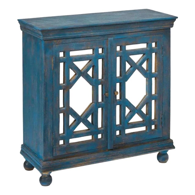 Kelan Mirrored Overlay Doors Accent Cabinet by Loomlan For Sale