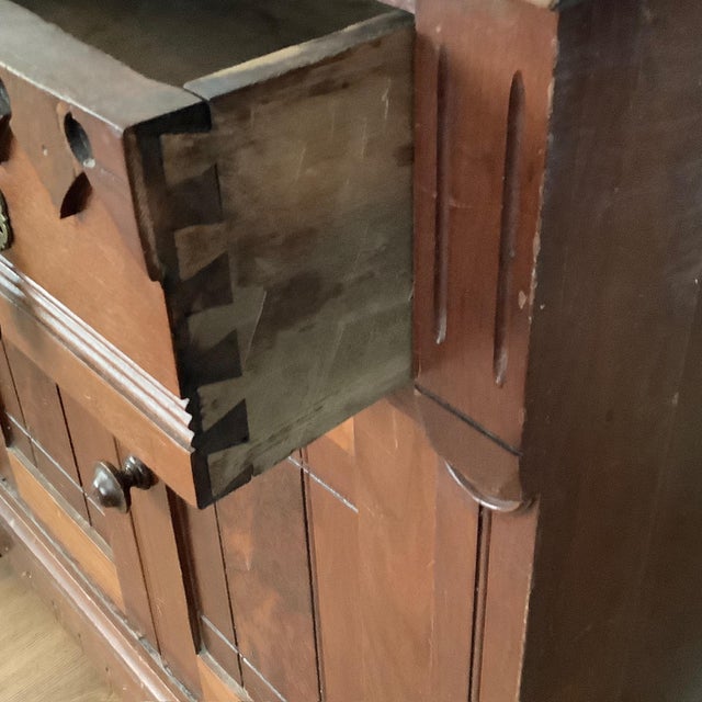 Late 19th Century Late 19th Century East Lake Victorian Washstand 2 Piece Set With Wall Shelf For Sale - Image 5 of 17