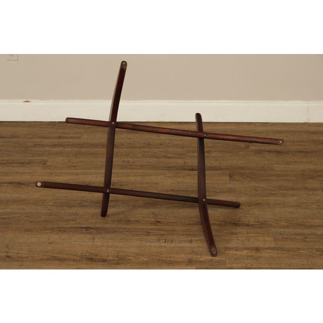 Mid Century Modern Glass Top Walnut Coffee Table For Sale - Image 17 of 18