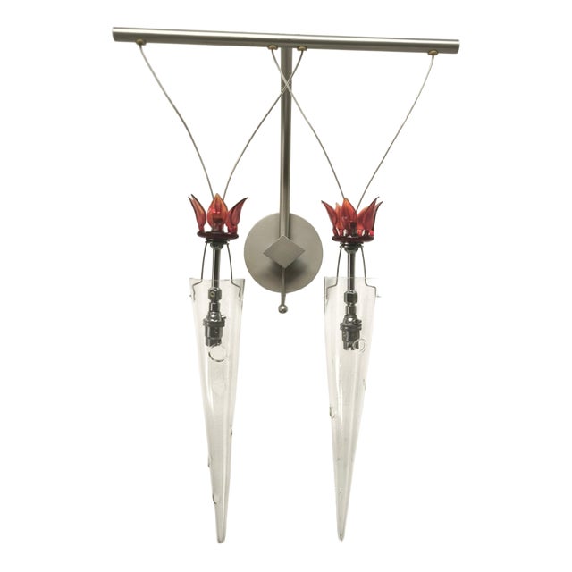 2-Light Wall Lamp by Lamp International, 1990s For Sale