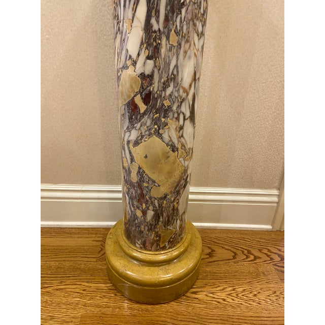 Late 20th Century Variegated Marble Columnar Pedestal For Sale - Image 4 of 4