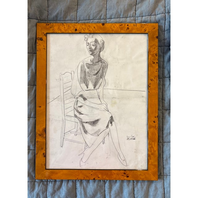 Portraiture 2026 Luke Hannam Original Portrait of a Lady in Custom Frame For Sale - Image 3 of 11