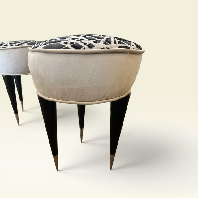 1950s Mid-Century Modern Italian Stools, 1950, Set of 2 For Sale - Image 5 of 7