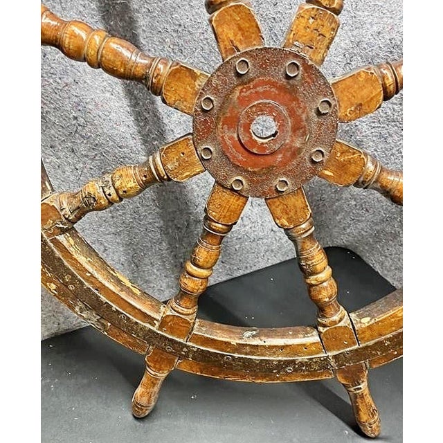 Vintage Ship's Wheel For Sale In West Palm - Image 6 of 10