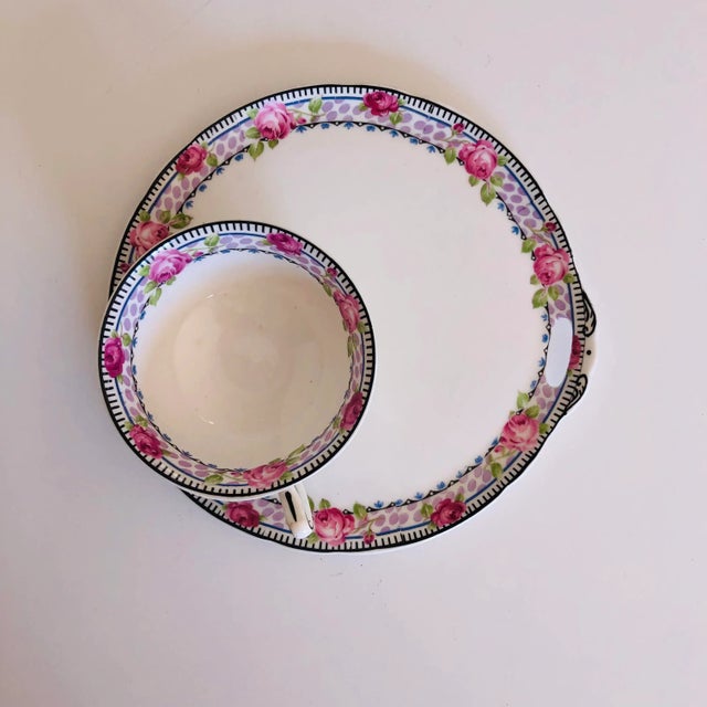 Vintage Paragon Fine Bone China Snack Plate & Tea Cup For Sale In New York - Image 6 of 7