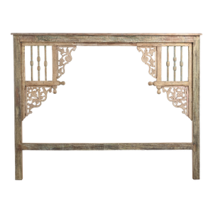 Indian King Size Headboard Constructed From Antique Indian Architectural Components