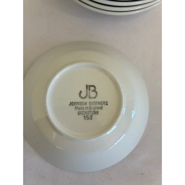 Late 20th Century Late 20th Century Johnson Bros England White Ironstone Bowls – Set of 9 For Sale - Image 5 of 5