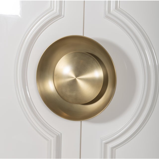 Transitional Century Furniture Cadence Bar Cabinet - White For Sale - Image 3 of 3