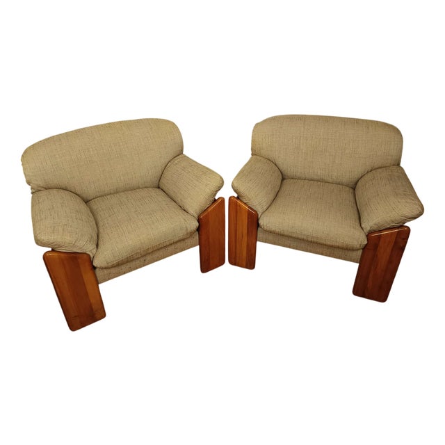 Vintage Sapporo Armchairs by Mario Marenco for Mobilgirgi, 1970s, Set of 2 For Sale