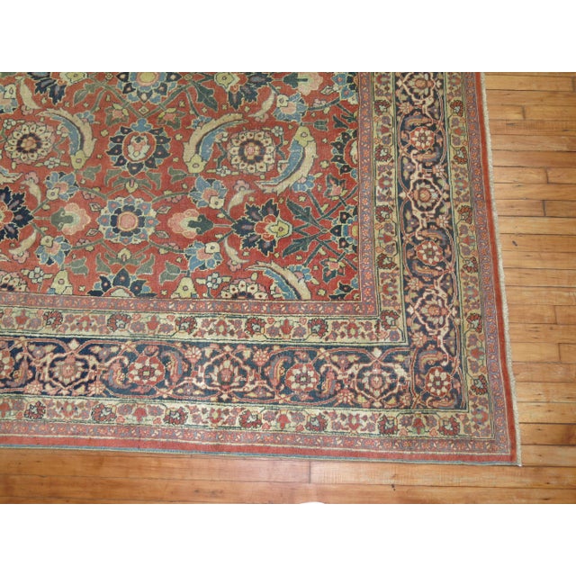 Zabihi Collection Antique Persian Tabriz Rug - 8'3" x 9'5" For Sale - Image 9 of 11