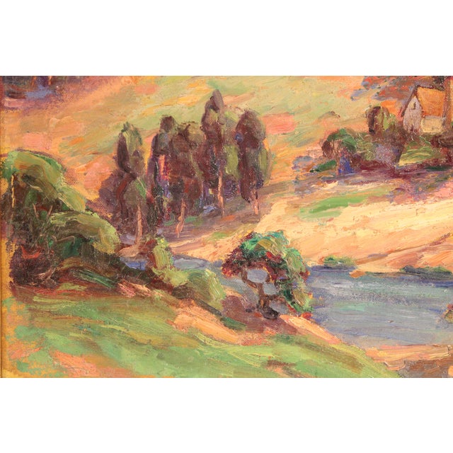 Green Impressionist California Landscape Painting by Oliver Milburn (1883-1932) For Sale - Image 8 of 12