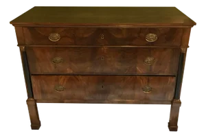 Empire Chest of Drawers in Walnut with Bronze Details, 18th Century