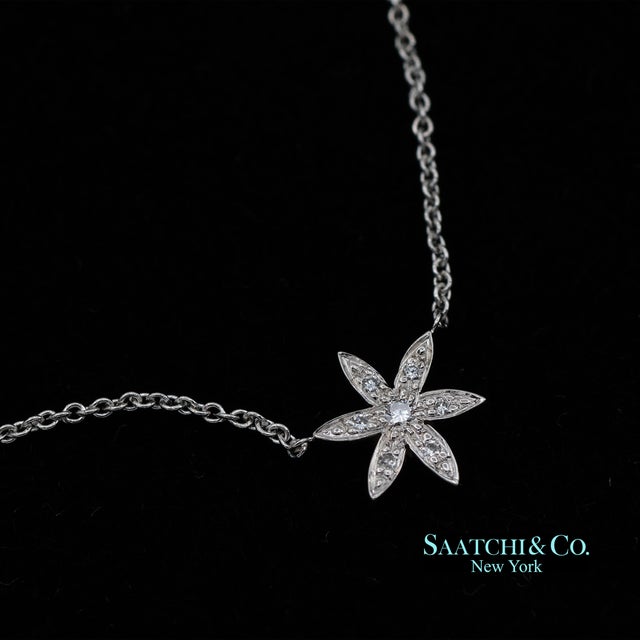 18k(750) White Gold Natural Diamond Pendant Necklace With Chain For Sale In New York - Image 6 of 11
