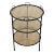 Mid Century Modern Wrought Iron & Glass Tiered Round Side Table For Sale