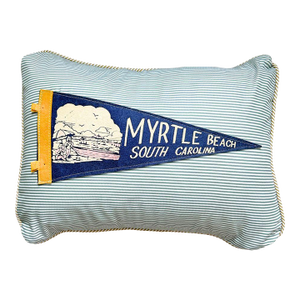 South Carolina Myrtle Beach Vintage Pennant on New Woven Throw Pillow