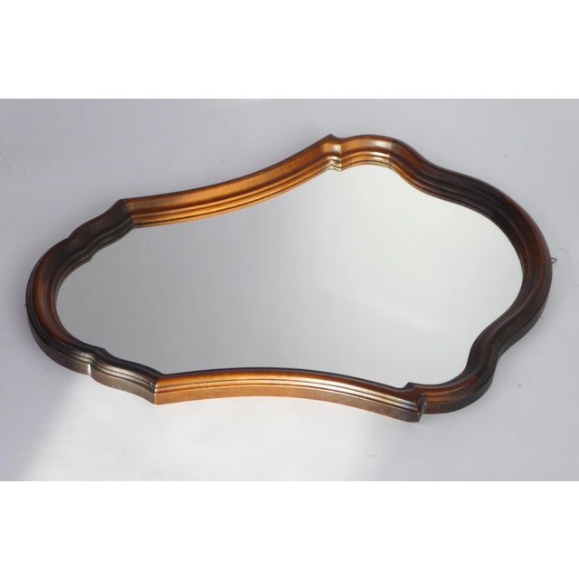 Brown Vintage Dutch Scalloped Frame Wall Mirror, 1960s For Sale - Image 8 of 10