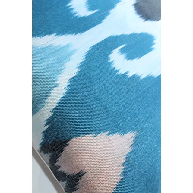 Traditional Contemporary Decorative Handmade Throw Silk Ikat Pillow For Sale - Image 3 of 10