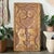Gorgeous piece, there are no hangers on the back, can just be rested against the wall, or attach your own hanger. In...