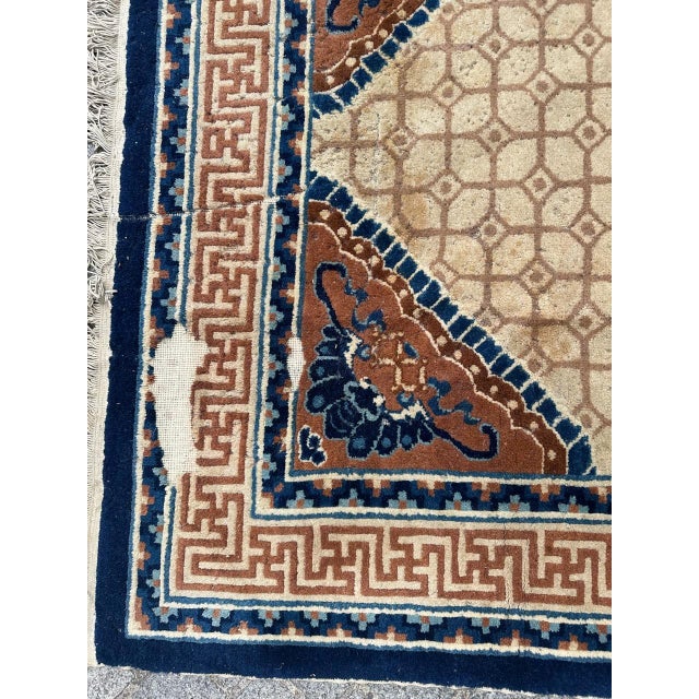 1940s Mid-Century Distressed Chinese Rug, 1940s For Sale - Image 5 of 18
