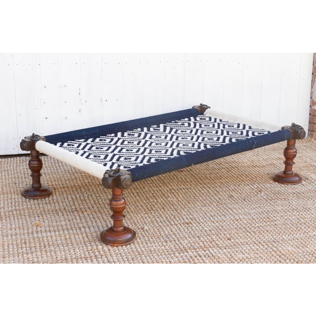 Blue & White Woven Swing Charpai Bed Chairish