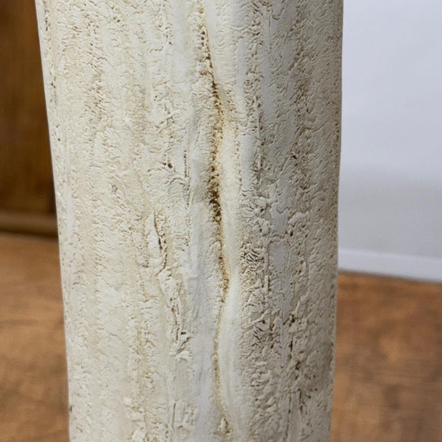 Ivory Textured Angled Cylinder Shaped Cream & Ochre Prem Vase For Sale - Image 8 of 10