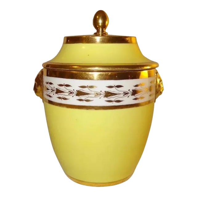 1800s French Empire Porcelain Covered Urn For Sale