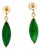 Late 20th-Century 14k Yellow Gold Marquise Shaped Jadeite Drop Earrings For Sale