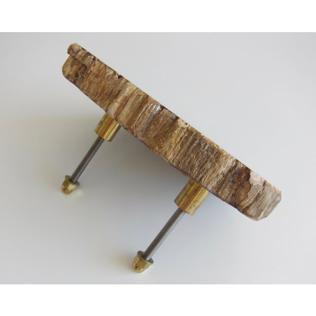 Brutalist Large Door Handle in Fossilized Wood Stone, 1970s For Sale - Image 3 of 5