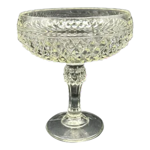 1940s Indiana Glass Pedestal Diamond Cut Compote Candy Dish