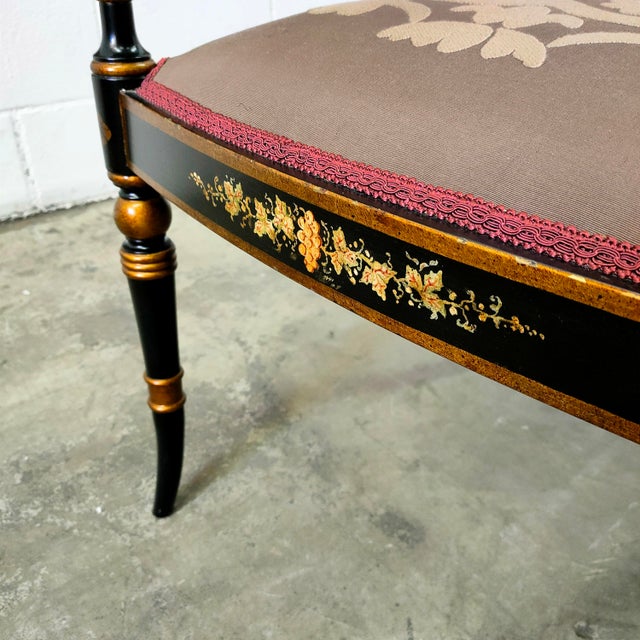 Black Vintage French Louis XV Chair in Beech, 1970 For Sale - Image 8 of 11