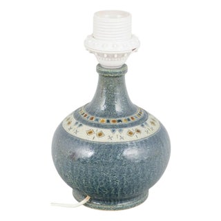 Green Glazed Textured Stoneware Table Lamp by Yngve Blixt for Höganäs, 1970s For Sale