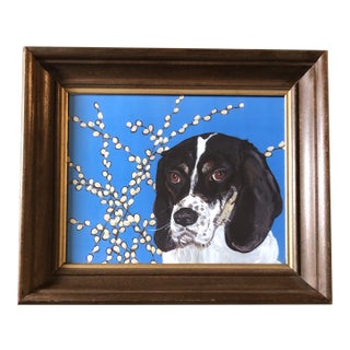 Contemporary Hound Dog Print by Judy Henn Frame For Sale