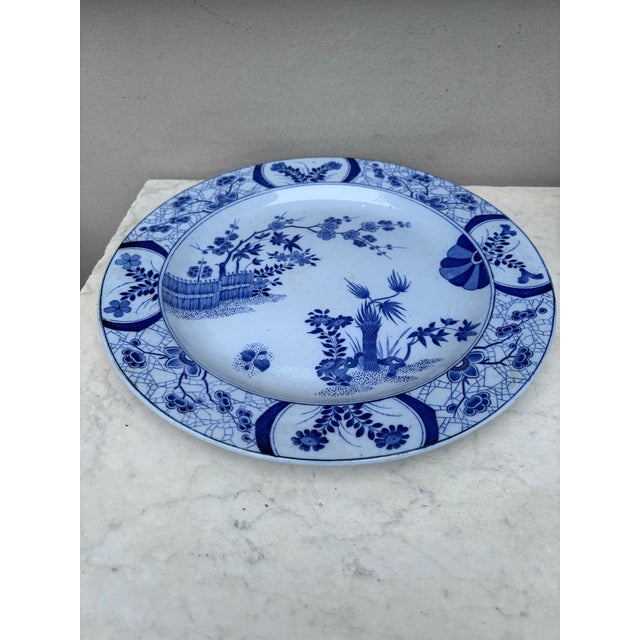 Japonisme Large 19th Century French Blue & White Japon Platter Creil Montereau For Sale - Image 3 of 8