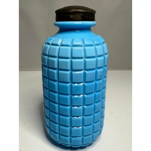 EAPG Atterbury & Company Opaque Waffle Pattern Sugar Shaker Muffineer for your consideration. The shaker measures approx....