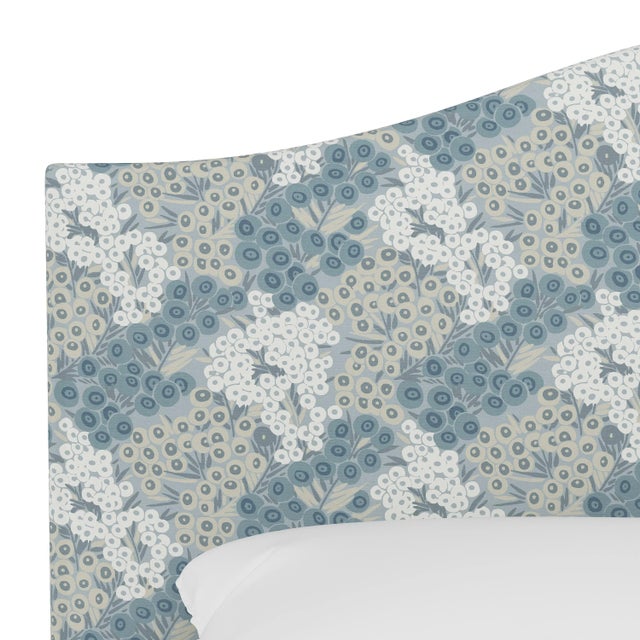 Not Yet Made - Made To Order Kenmore Headboard in Blue Loiret, Twin For Sale - Image 5 of 6