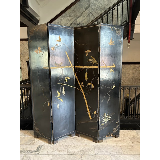 Asian Art Deco Screen/ Room Divider For Sale - Image 9 of 12