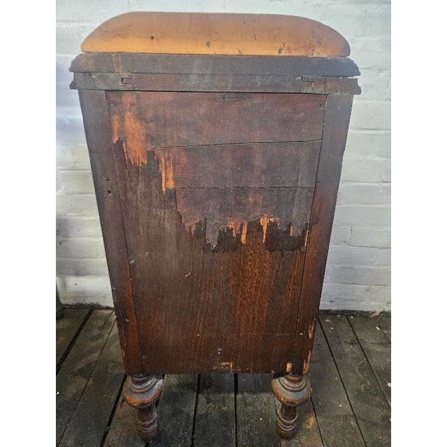 Antique Early 20th Century Burl Mahogany Bedside Table / Nightstand For Sale - Image 9 of 12