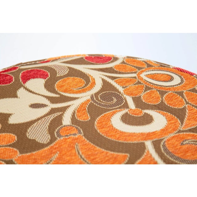Moroccan Pouf Upholstered Stool in Bold Colorful Floral Fabric For Sale - Image 9 of 15