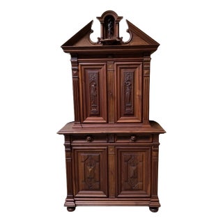 Antique Neo-Renaissance Walnut and Bronze Cabinet, 1880s For Sale