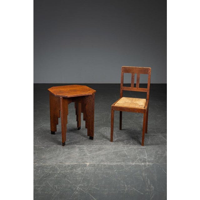 Brown Vintage Amsterdam School Side Table, 1920s For Sale - Image 8 of 11