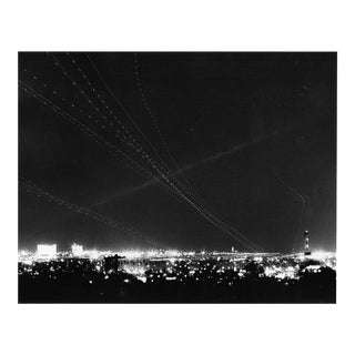 1967 Los Angeles Skyline Black and White Photograph For Sale